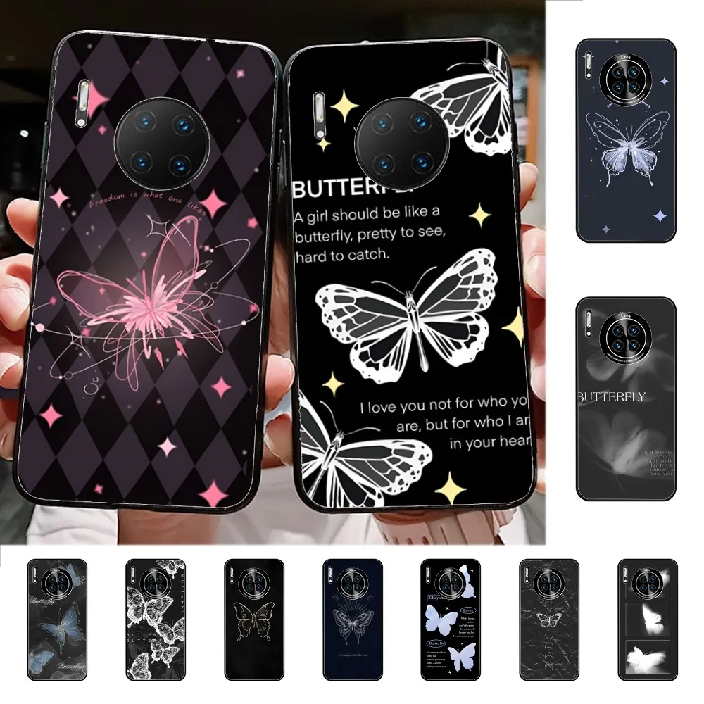 INS Cartoon Butterfly Minimalism Phone Case For Huawei Mate 10 20 30 40 50 Lite Pro Nova 3 3i 5 6 SE 7 Pro 7SE