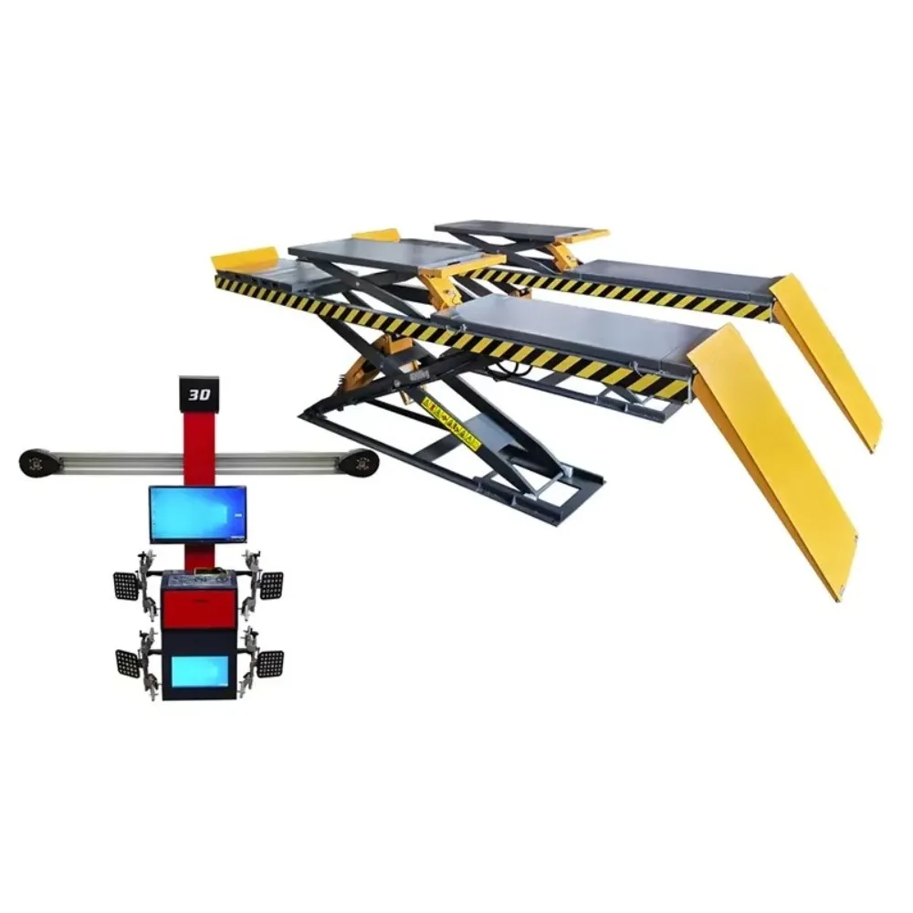 3D wheel aligner full set with underground large scissor lift, suitable for auto repair shops