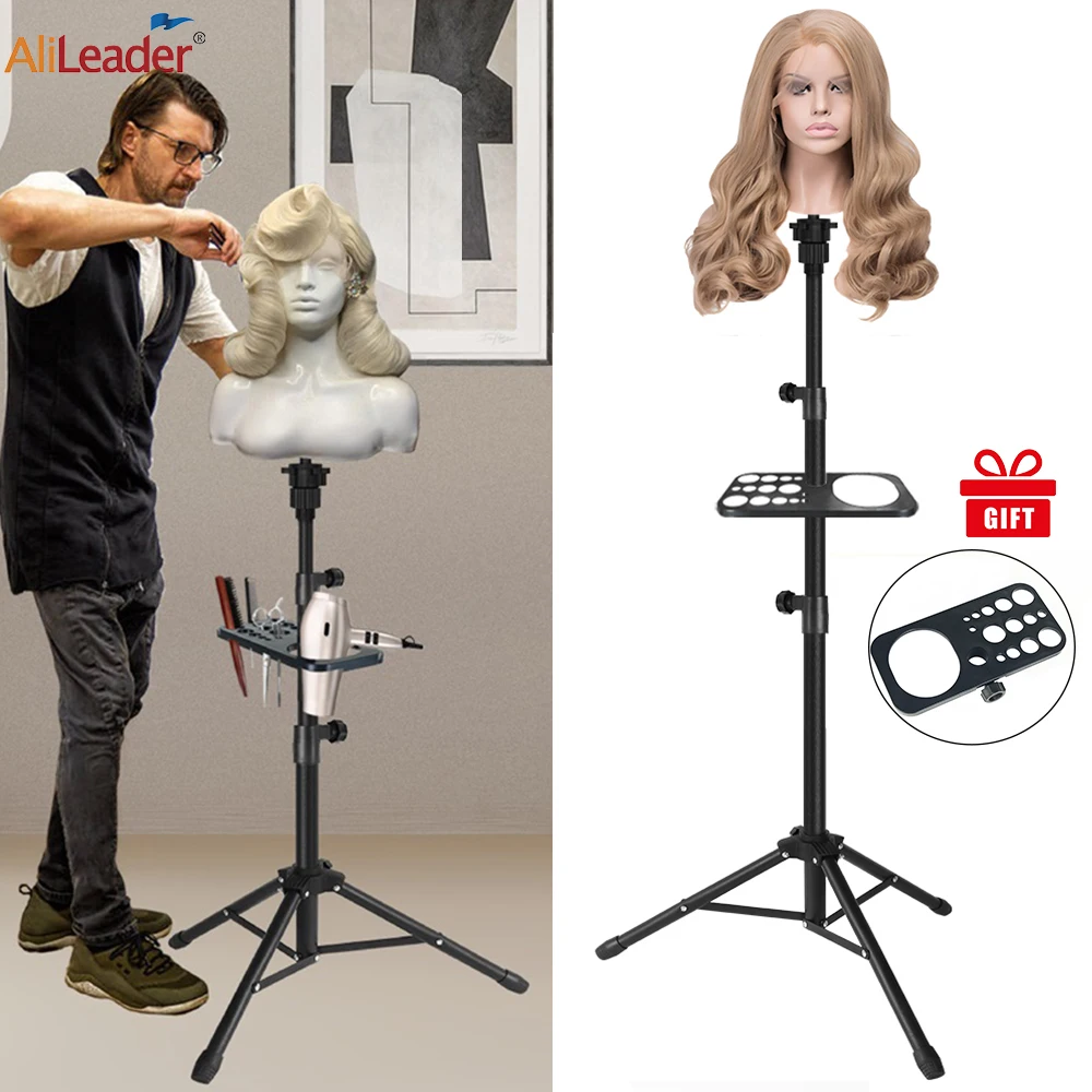 Cheap Wig Stand Tripod With Tray Wig Stands For Mannequin Head For Wig Tripod For Mannequin Head For Wig Making Kit Alileader