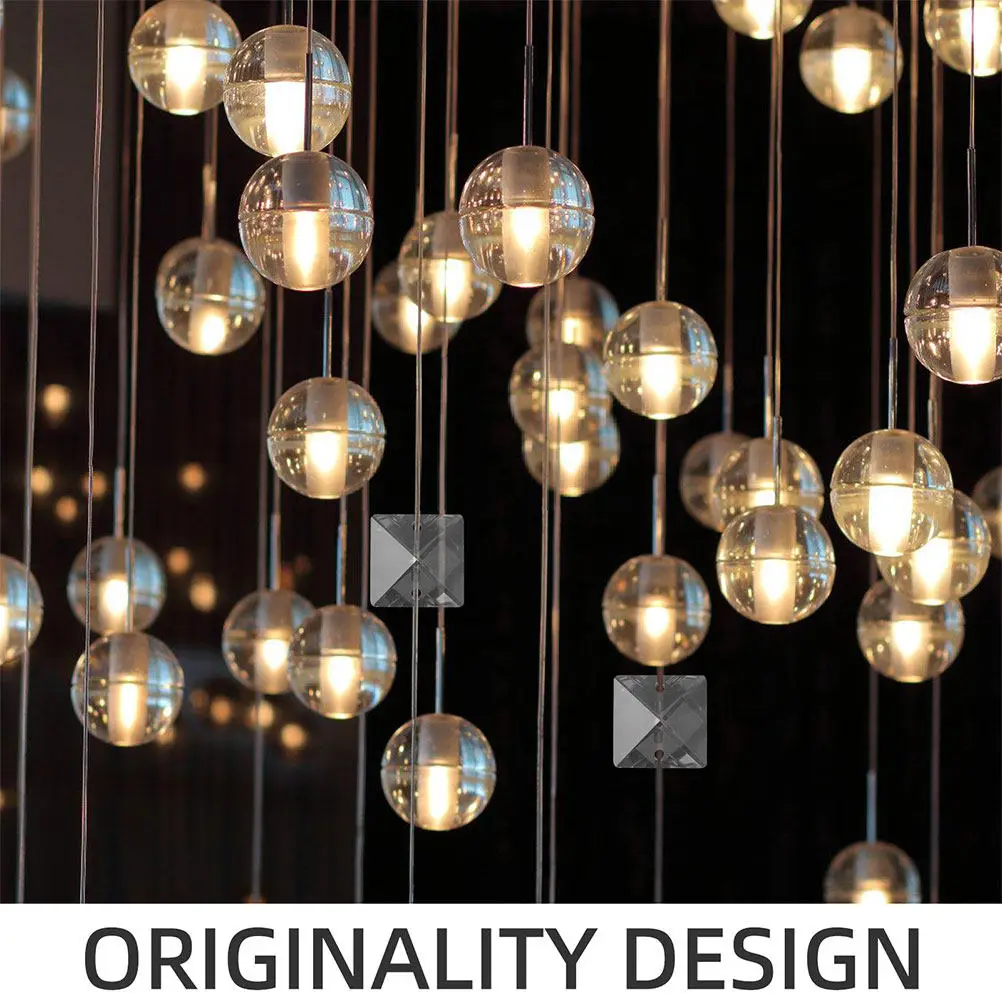50Pcs Acrylic Beads Pendant Double Hole Sew on Rhinestone for Shoes Hats Bags Lighting Crafts Crystal Prism Hanging Crystal