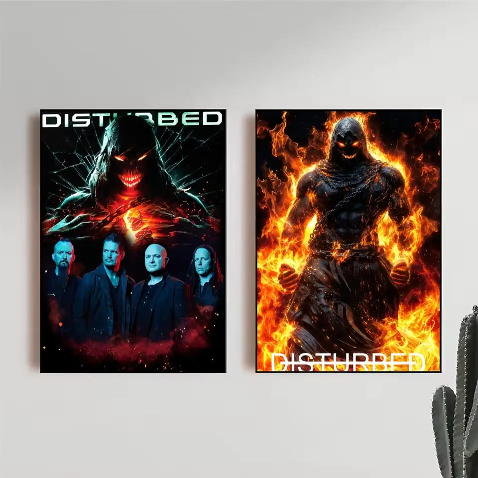 Metal Band D-DisturBed  Poster Trendy Wall Art Good Sticker Printed on PP Paper for Coffee Office Bar Decoration Best Gift