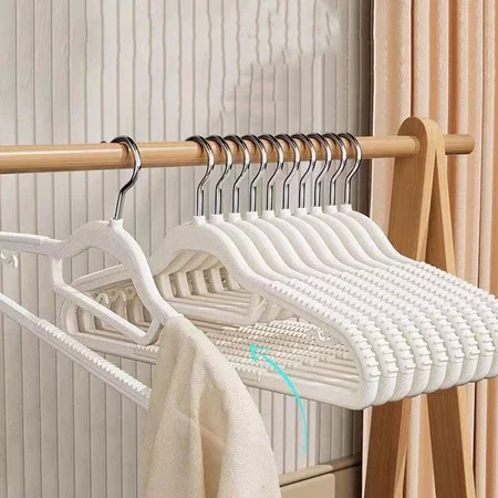 

10PCS Anti Slip Hanger Plastic Non Marking Trace Hangers Household Dormitory Bedroom Dry And Wet Dual-Use Clothes Supplies