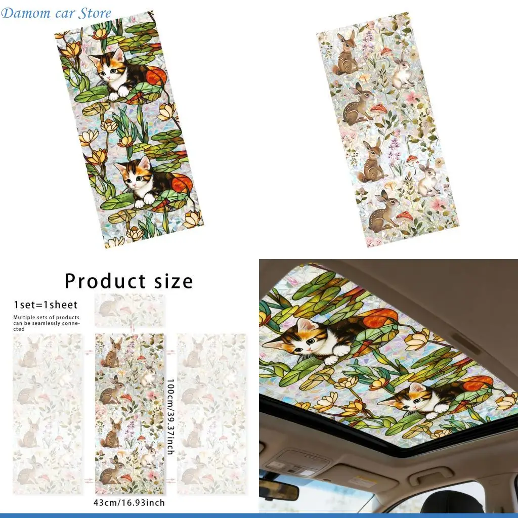 

A2UC Non Permanent Adhesive Sunroof Ornamental Sticker For Privacy And Light Defense In Automobiles Structures