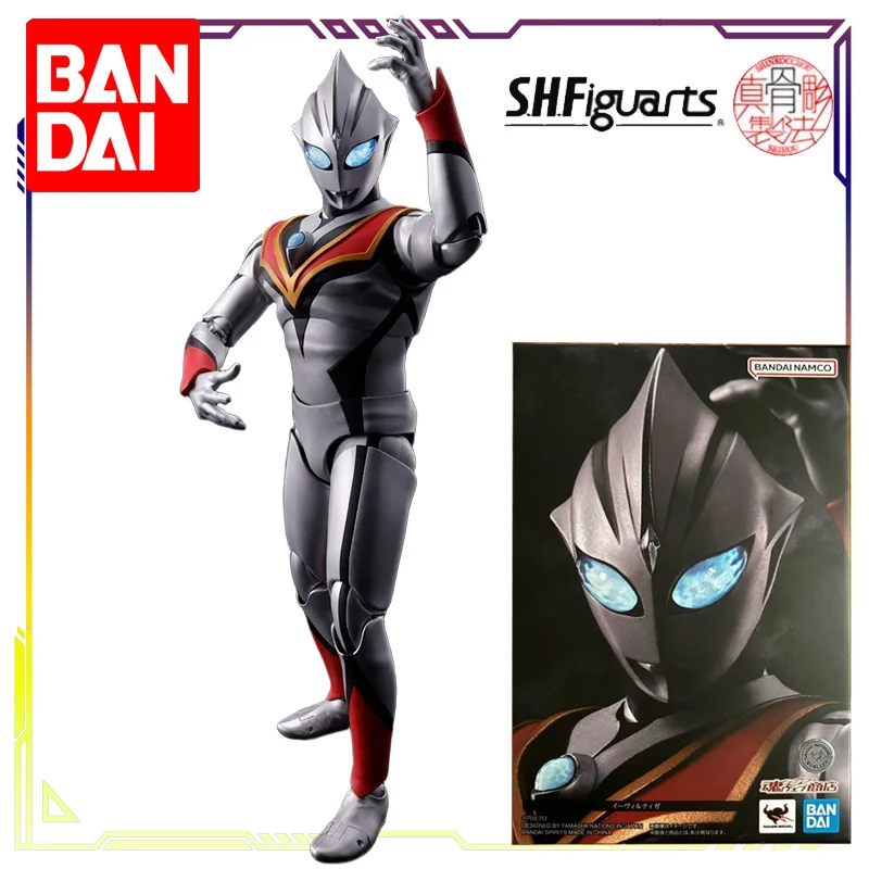 Figura de Acción Articulada Original de Bandai S.H.Figuarts Shinkocchou Seihou Ultraman Tiga Golza/Glitter Tiga