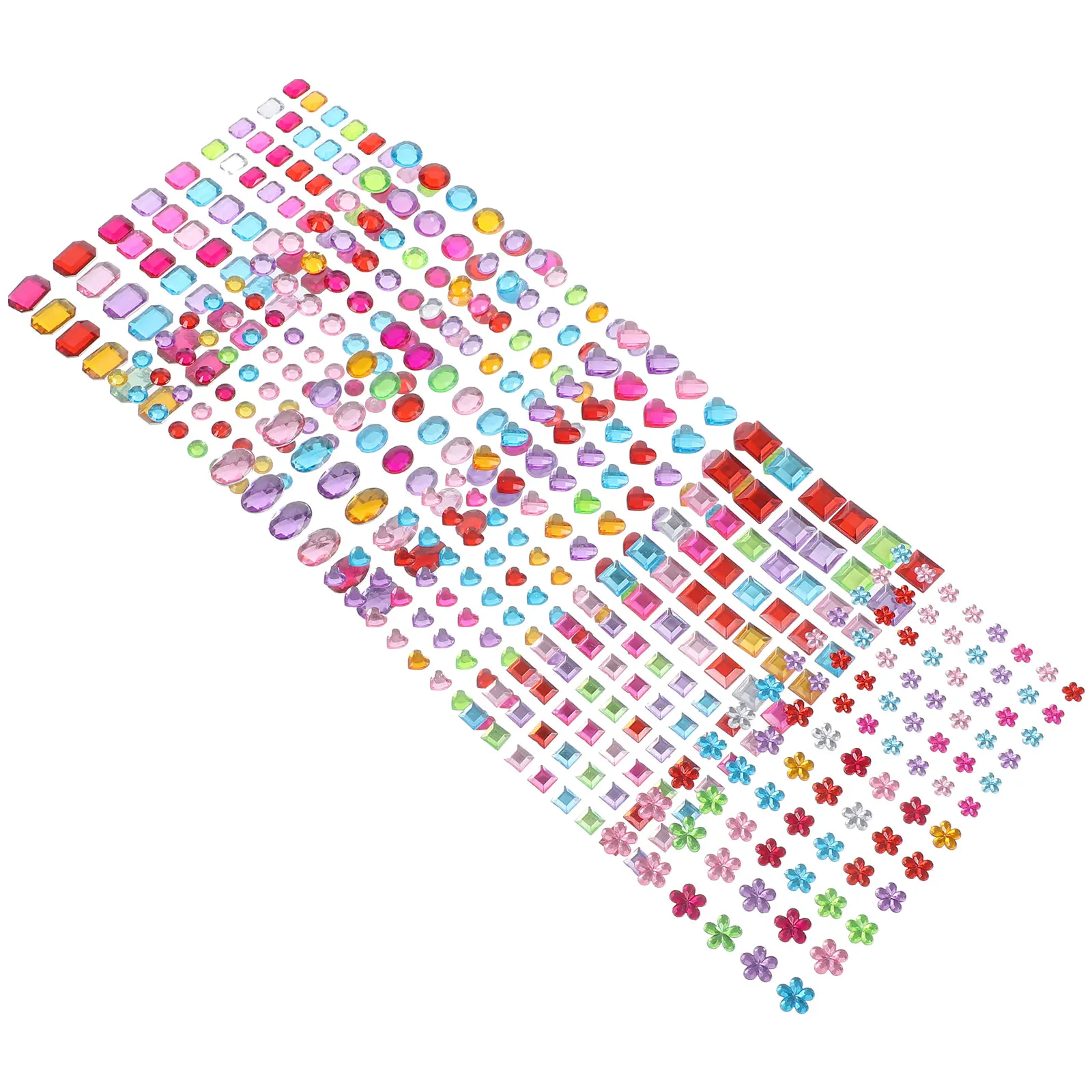 أكريليك وجه أحجار كريمة 12 ورقة ملصقات حجر الراين التصاق قوي للحرف اليدوية والأظافر أحجار كريمة لاصقة للحرف اليدوية