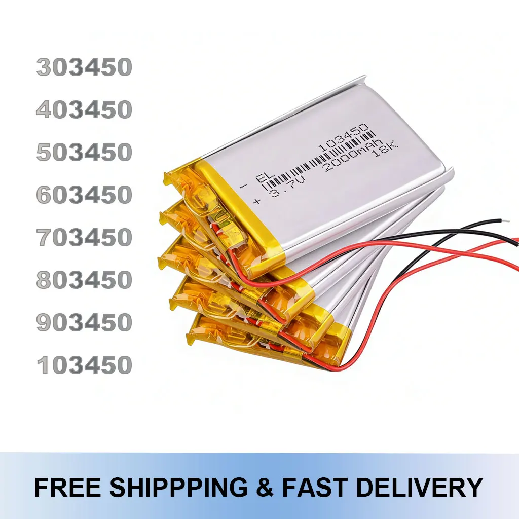 

3.7V 600mAh 303450 Lithium Li-ion Polymer Battery Lipo 503450 403450 603450 703450 803450 903450 103450