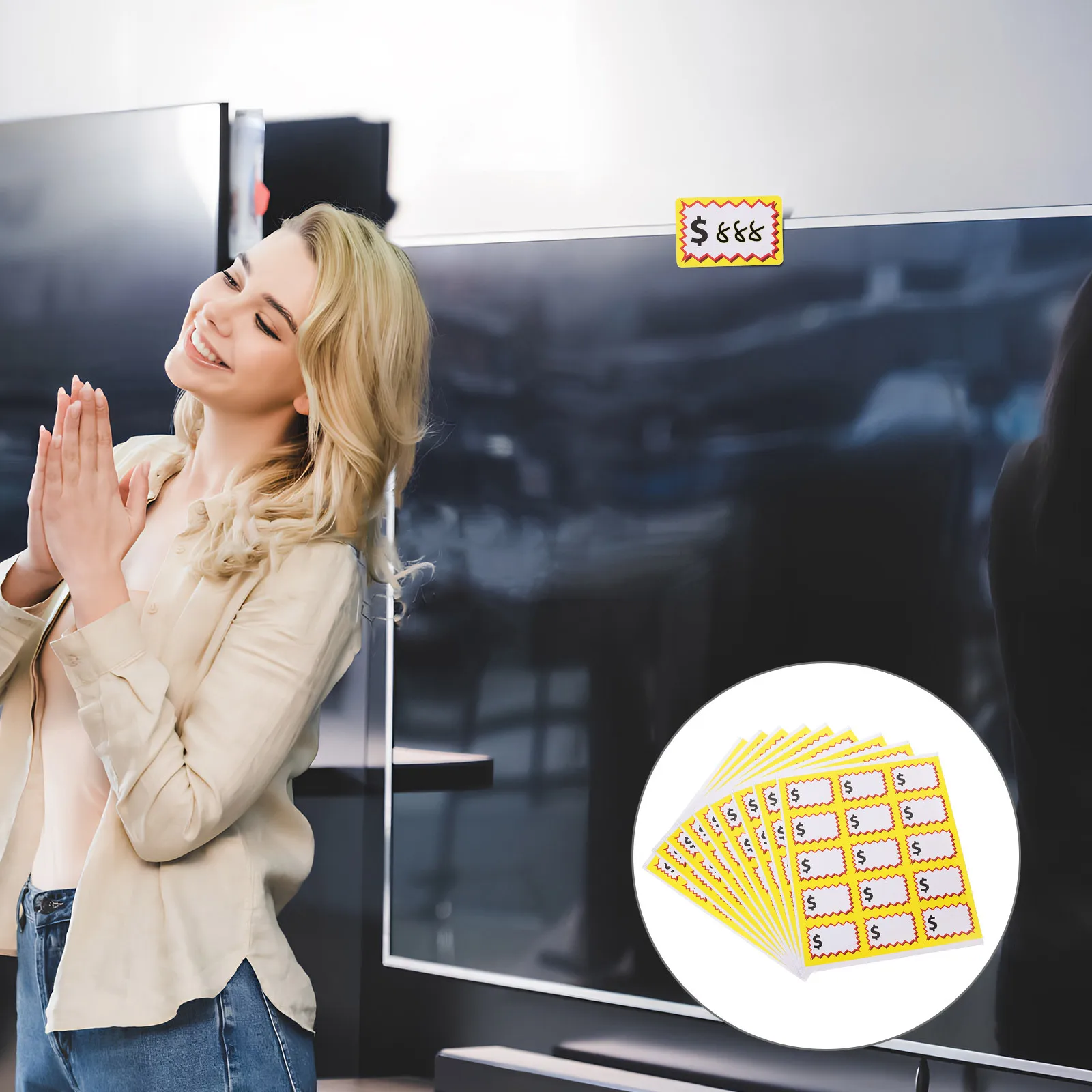 

10 Sheets Price Label Stickers Self Adhesive Writable Garage Sale Yard Sale Pricing Tags for Retail Store Pricing Stickers