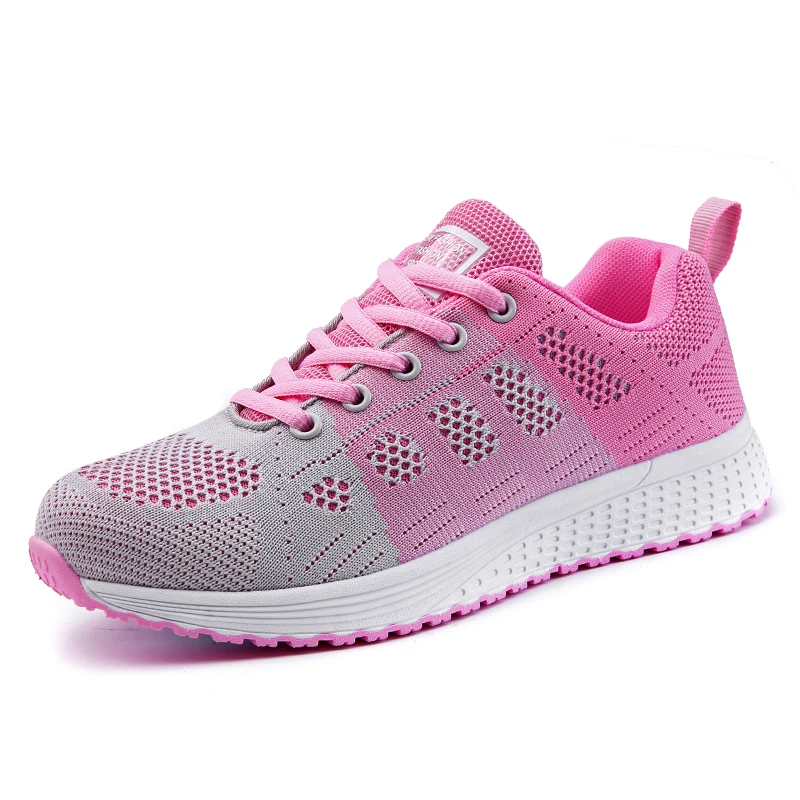 2024 nuove scarpe da ginnastica da donna traspirante moda piatta comode Sneakers da donna tessuto a rete stringate scarpe da donna calzature