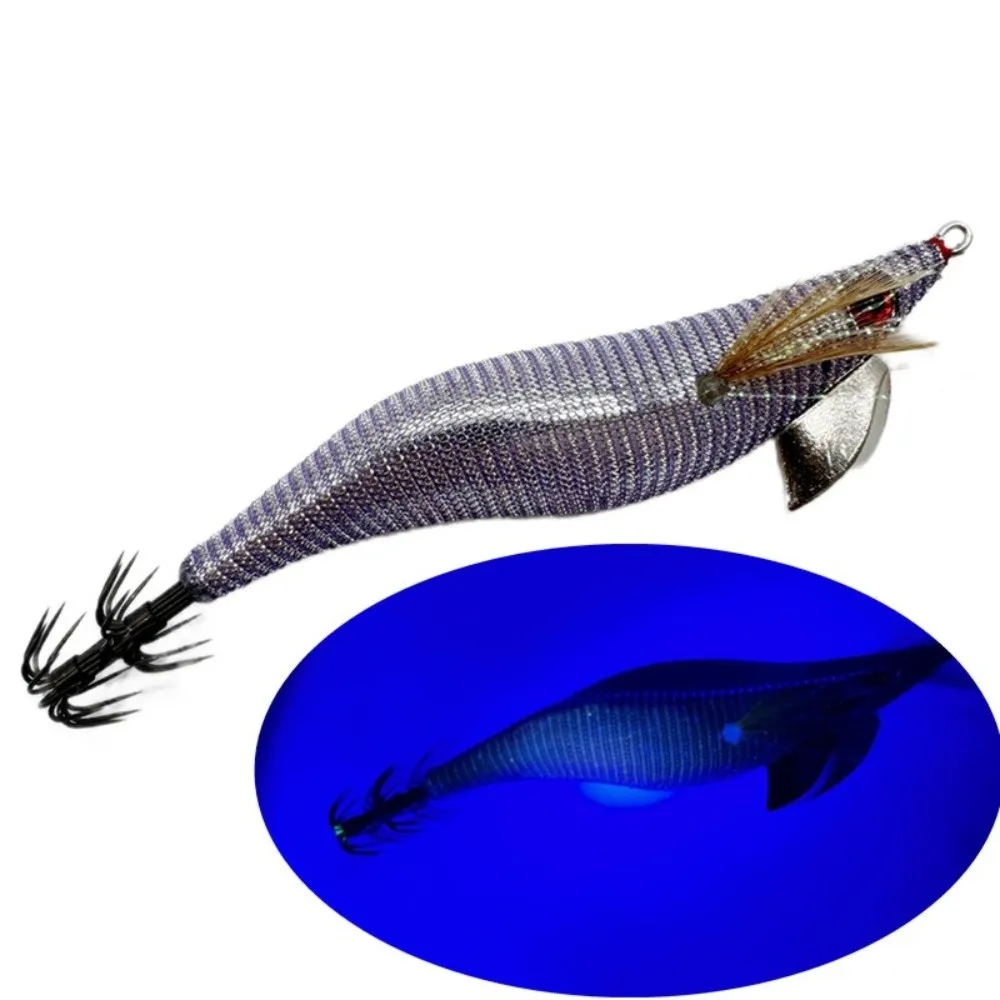 Bait Lure Light Cloth Fishing Squid Jig Japan Style UV Jigging Lure 3.0# Glow Shrimp Bait Jigging Fishing