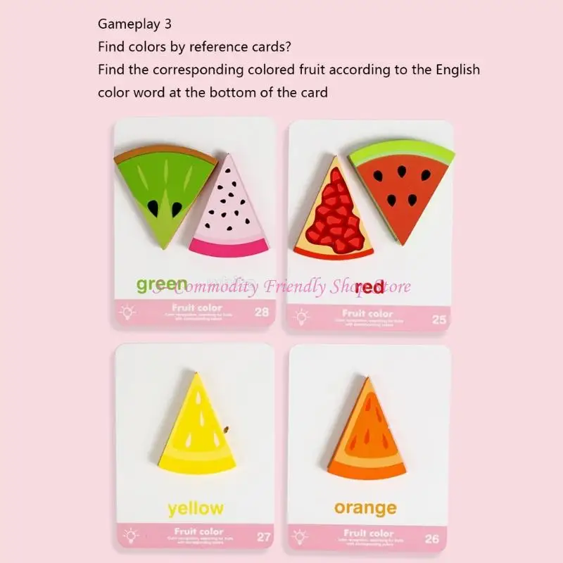 85AE Wooden Fruit Theme Cognitive Puzzle Toy for Kindergarten Kids Matching Activity