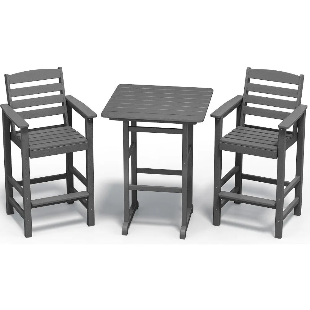 

Balcony Adirondack Chairs and Table 3 Pieces Set, Adirondack Bar Height Chairs Set of 2 and Bar Table, Outdoor Bar, Customized