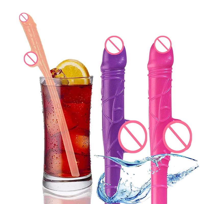 

50Pcs Plastic Straws Penis Drinking Boba Straw Dick Willy Hen Night Bachelorette Party Bridal Shower Team Bride To Be Disposable