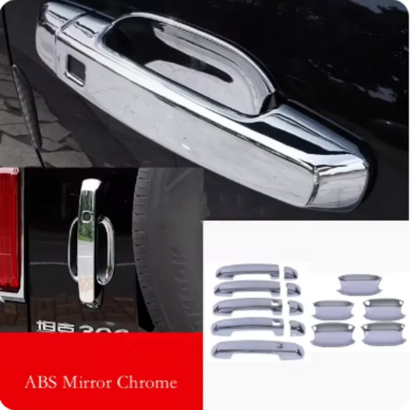 

ABS Chrome Body Door Handle Rear Trunks Tail Gate Bowl Frame Cover Trims Car Accessory For GWM WEY Tank 300 2021- 2024