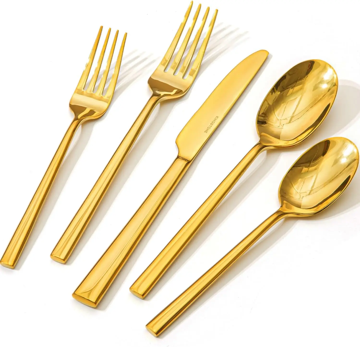 Gold Silverware Set, 60-Piece Forged Flatware Set Cutlery Set Premium Stainless Steel, Service for 12, for Kitchen, Home, Weddin