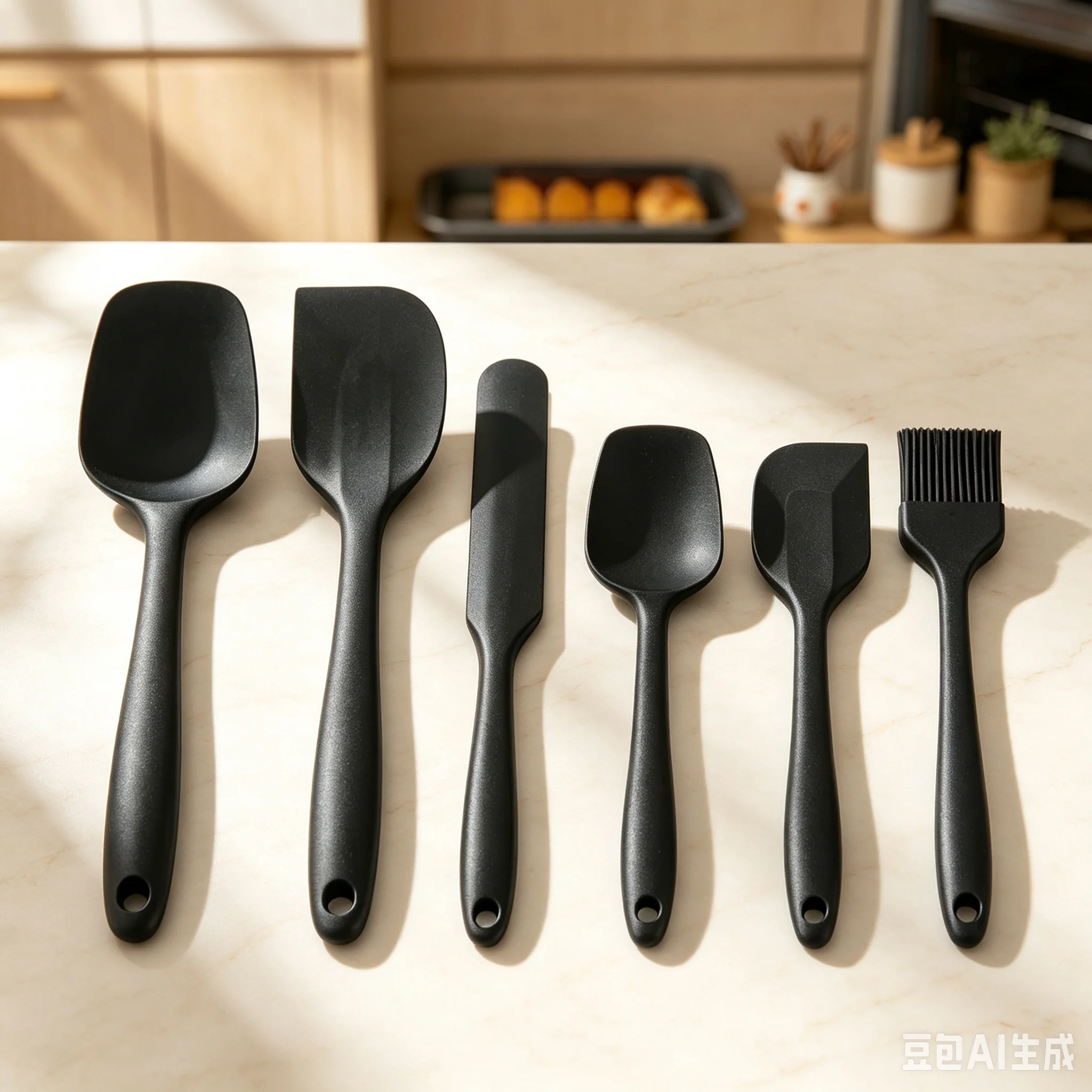 6Pcs Silicone Spatula Set Food Grade Non Stick Heat Resistant Spatulas Turner for Cooking Baking Mixing Baking Tools
