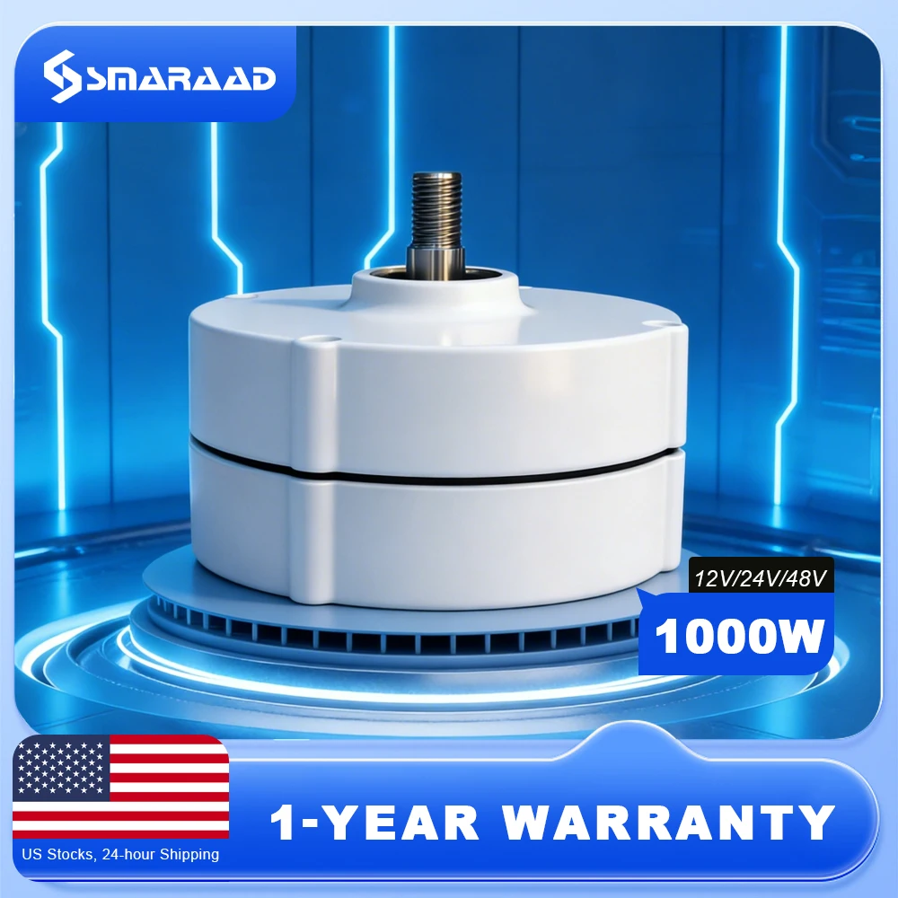 

Бесшумный безредукторный генератор на постоянных магнитах 1000 Вт для доставки по США, низкоскоростной, 12В/24В, для использования в быту (водяная и ветровая энергия)