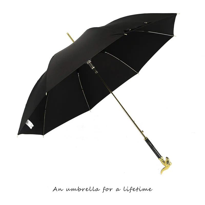 Parasol Windproof Strong Umbrella Men Cane Black Umbrella Luxury Strong Rain Shade Self Defense Guarda Sol Rain Gear WSW30XP