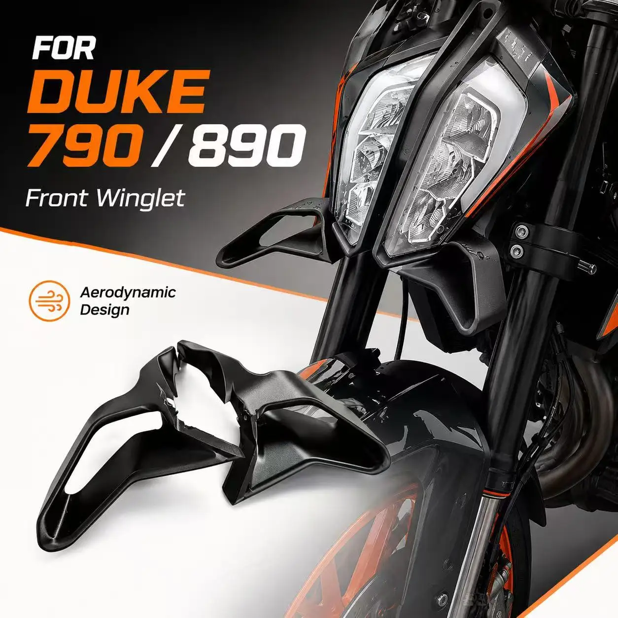 For Duke 790 890 Front Winglets Headlight Aero Spoilers Air Deflectors Motorcycle Body Kit 2018-2024