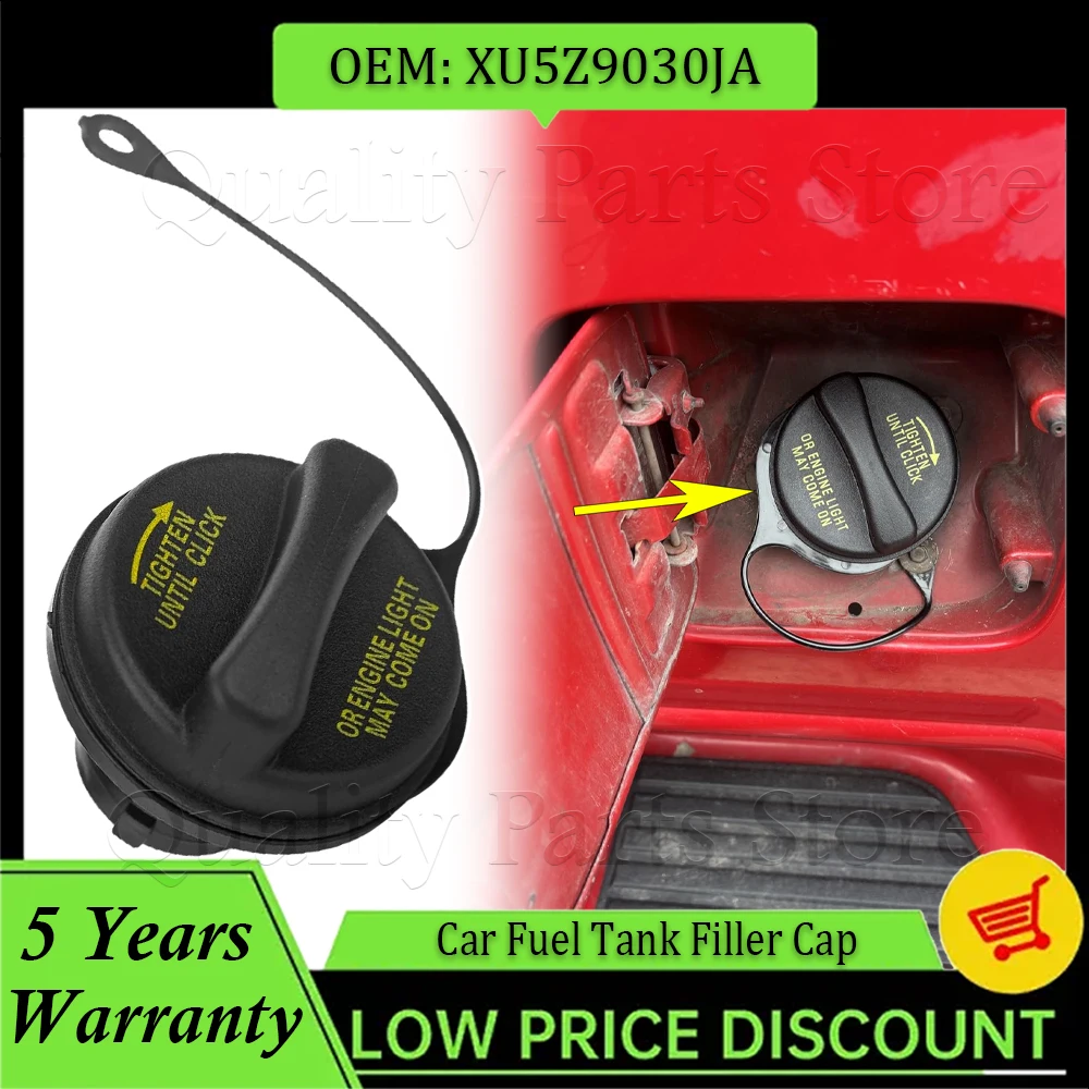 Tapa de llenado de tanque de combustible de coche XU5Z9030JA con correa, 1 unidad, para FORD EXPLORER, MUSTANG, RANGER, TAURUS, THUNDERBIRD, WINDSTAR, XU5Z-9030-JA