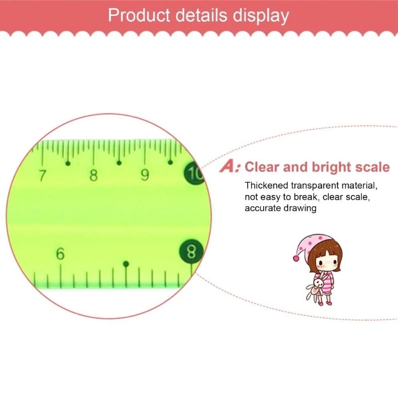DXAB 30cm Multifunctionele heerser Straight Ruler Flexibele heerser Drawing Ruler Bendable Ruler Soft Ruler School Levers