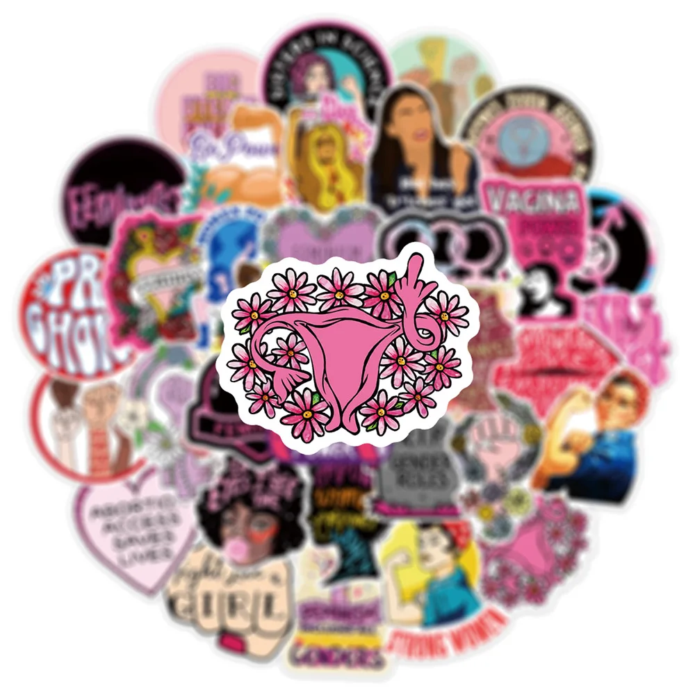 10/30/50PCS Cool Feminist Supporting Women Cartoon Stickers DIY Laptop Luggage Skateboard Graffiti Decals Sticker for Kid