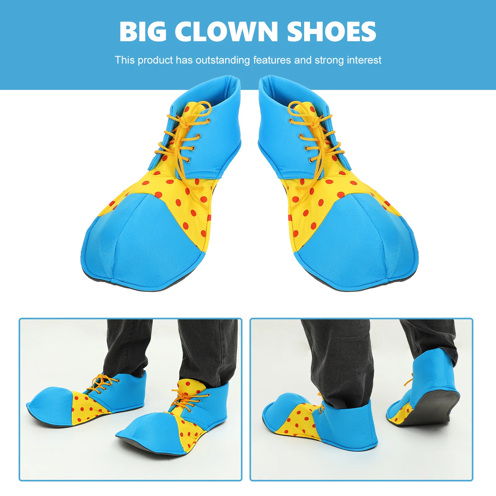 Clown Shoes Costume Halloween Adult Women Men Brown Sandles Circus Props Red Unisex Party Carnival Rainbow Shoe Large