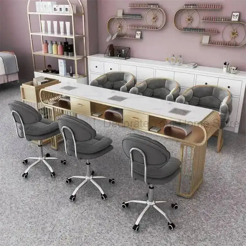 Auxiliary Cleaner Simple Salon Nail Desk Vacuum Office Manicure Technician Table Reception Mesa Manicure Salon Furniture LJ50MT