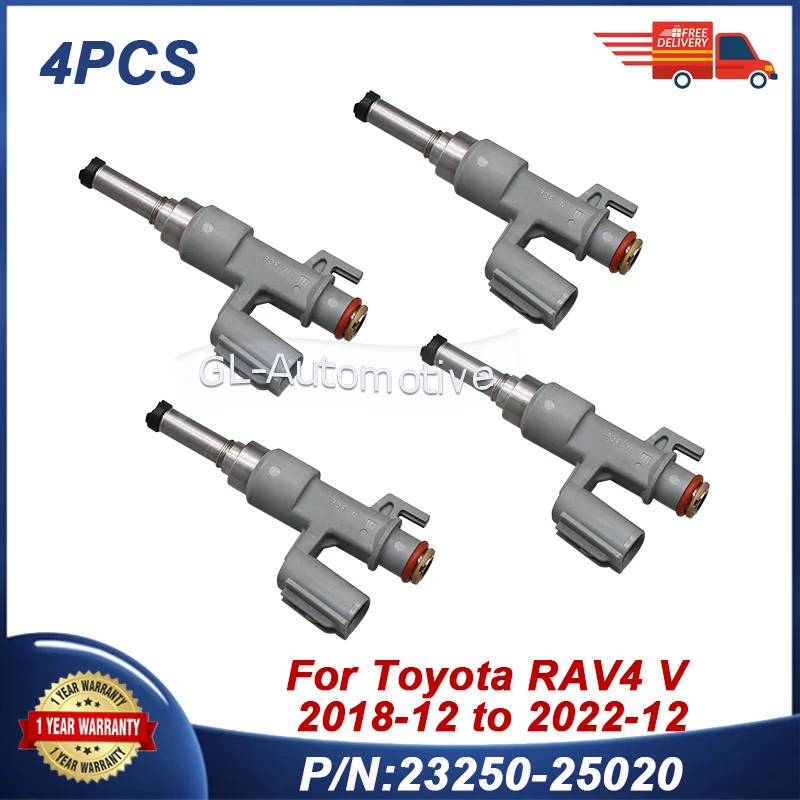 

4PCS 23250-25020 Fuel Injectors For For Toyota RAV4 V (A5, H5) 2.5 HYBRID AWD 2018-2022