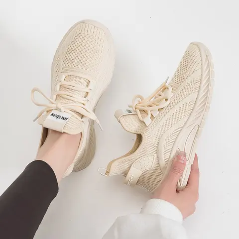 2026 New Solid Color Simple Casual Women's Sports Shoes Spring and Summer Mesh Breathable Non-slip Comfortable Sports Shoes