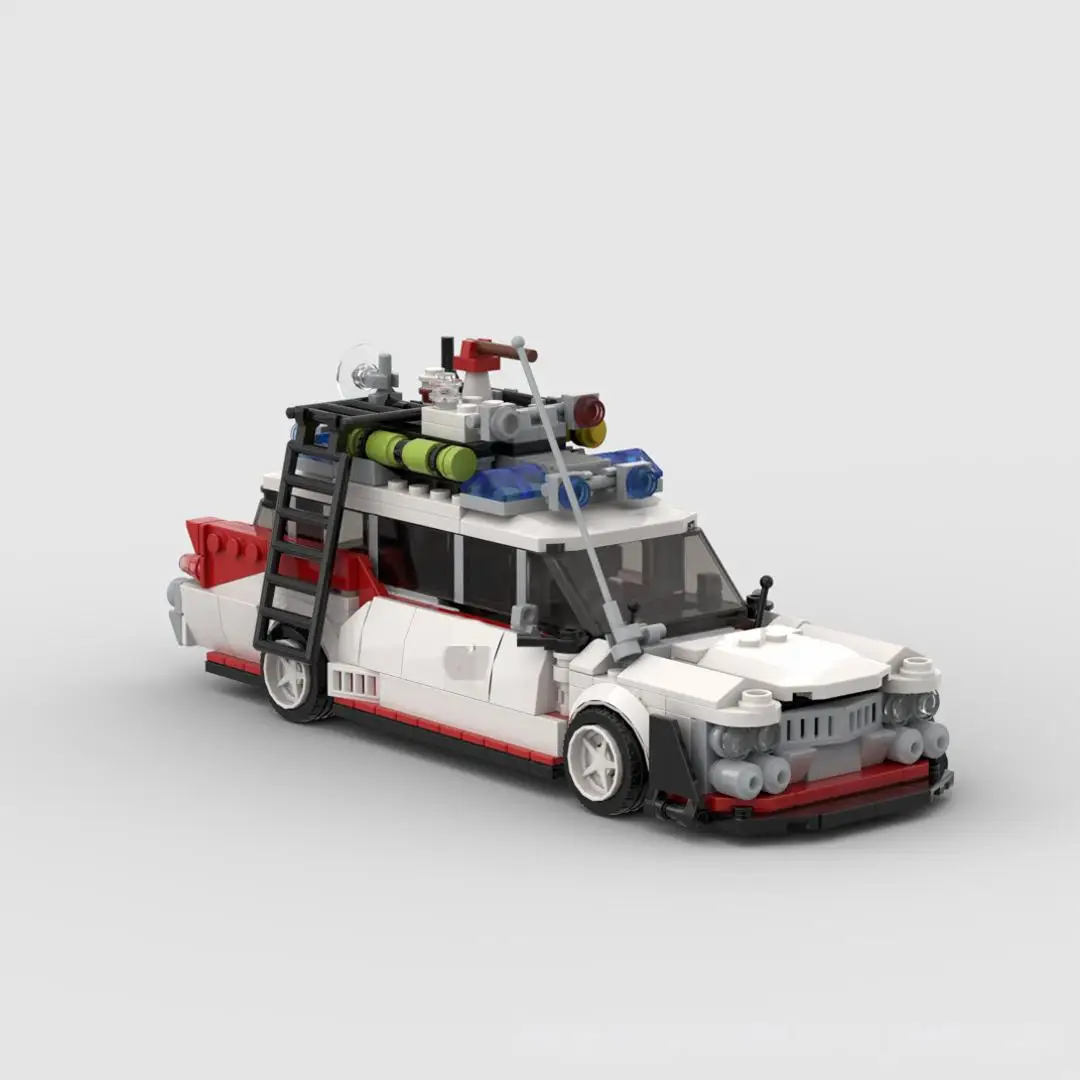 MOC Famous Ghost Hunting Team Car Building Blocks Set Movie Spirit Ecto-1 Supercar Vehicle Bricks Toy For Children Birthday Gift