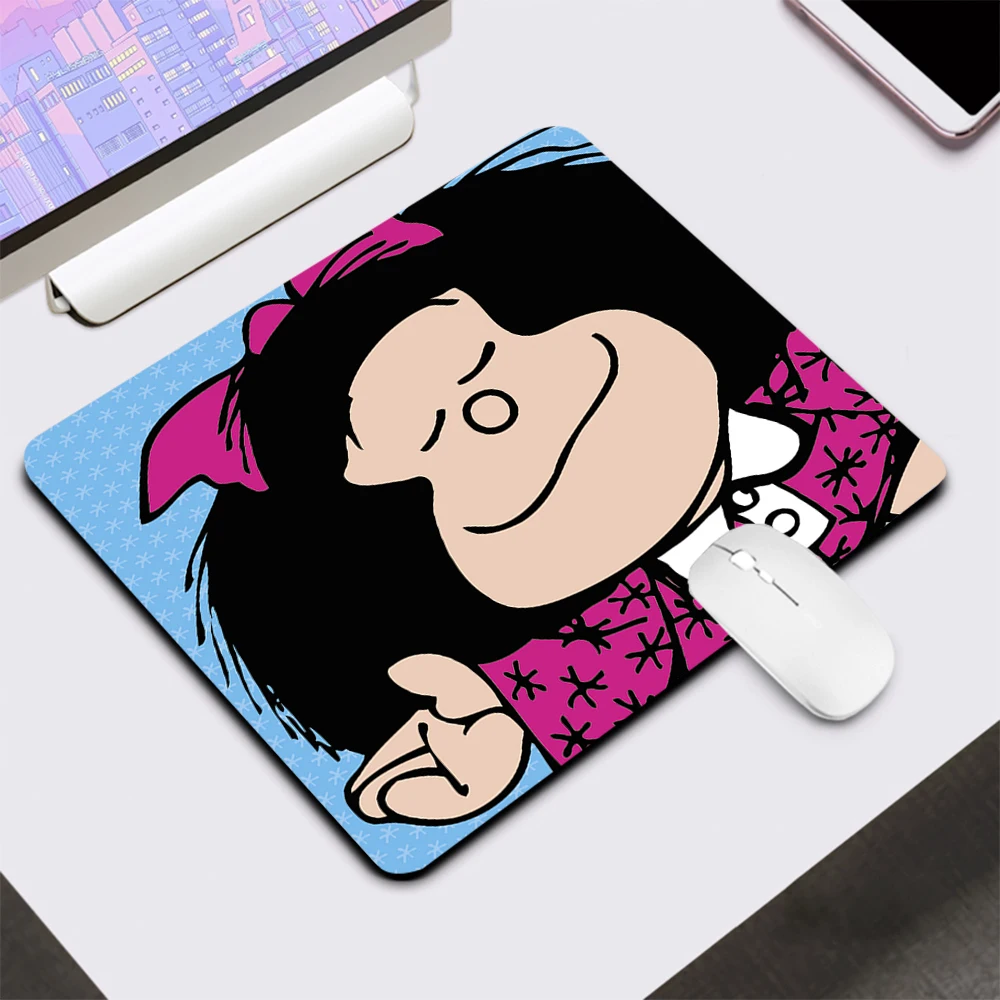 Cute Mafalda Small Gaming Mouse Pad Computer Office Mousepad Keyboard Pad Desk Mat PC Gamer Mouse Mat Silicone Laptop Mausepad