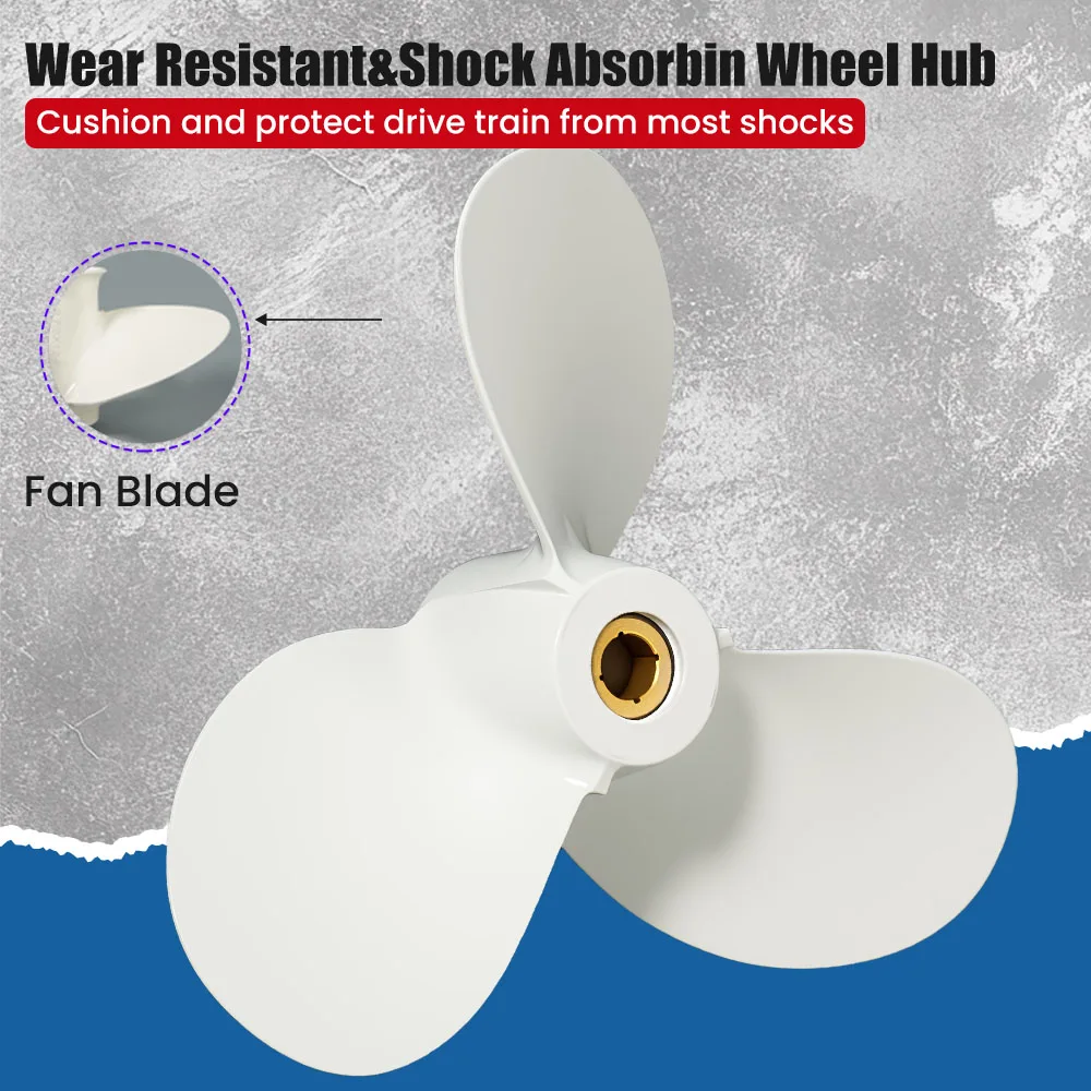 647-45941-00-EL 9 1/4x9 1/4 Outboard Propeller For Yamaha 5hp 6hp 8hp 9.9hp Boat Aluminum Alloy 3 Blade Pin Drive Engine Part