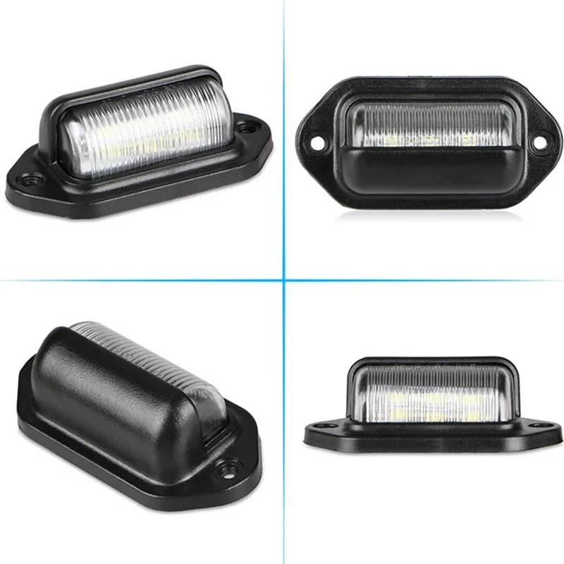 1/2Pcs Car License Plate Lights 6 LED 500LM Universal Auto Truck Bus Motorcycle Taillight Night Safety Driving Side Lamp Light