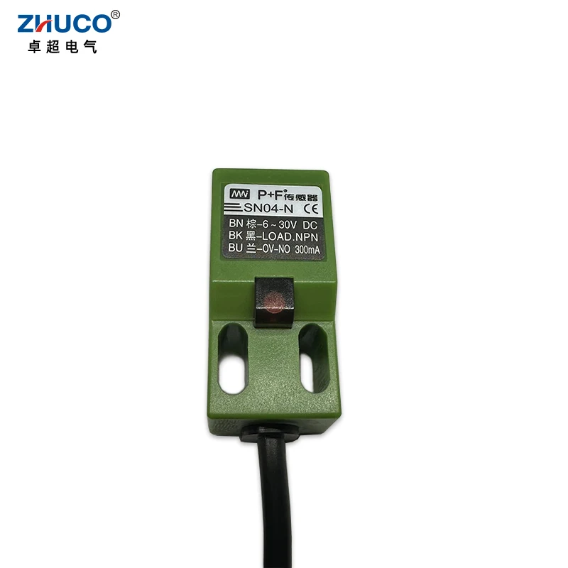 Sensor de Proximidade Indutiva Quadrado de Metal ABS, SN04-N, NPN, NÃO, DC, Distância de Detecção, Sensor com 2 Meter Wire, 300MA, 6-36VDC, 5mm, 1Pc