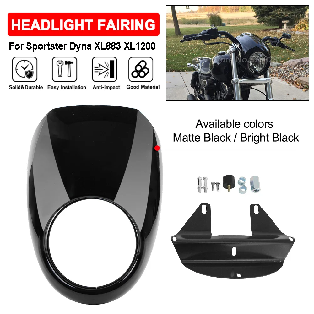 

Motorcycle Headlight Mask Fairing Bezel Front Cowl Visor Fork Accessories For Harley Sportster Dyna XL 883 XL 1200 XL883 XL1200