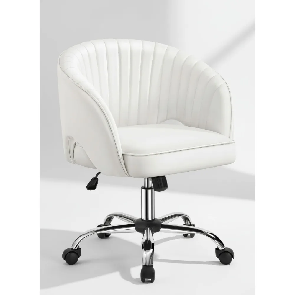 كرسي مكتب حديث من الجلد الصناعي، كرسي مكتب دوار مع ظهر معنقدة لدراسة المكاتب المنزلية