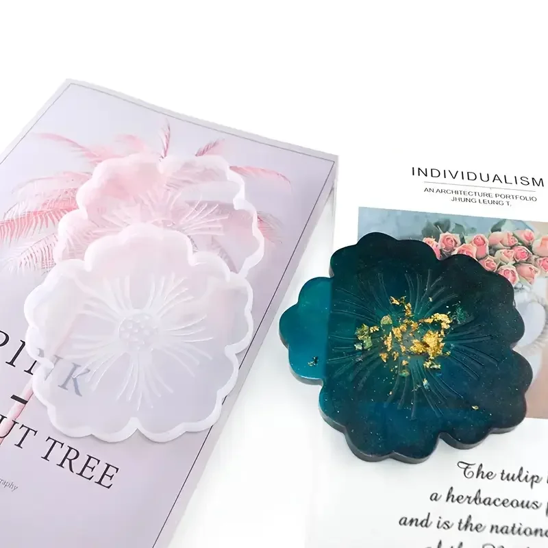 

Высококачественная силиконовая форма для подставок в форме цветка для эпоксидной смолы, ручной работы, для изготовления фруктовых тарелок, глиняных изделий, гипсовых отливок