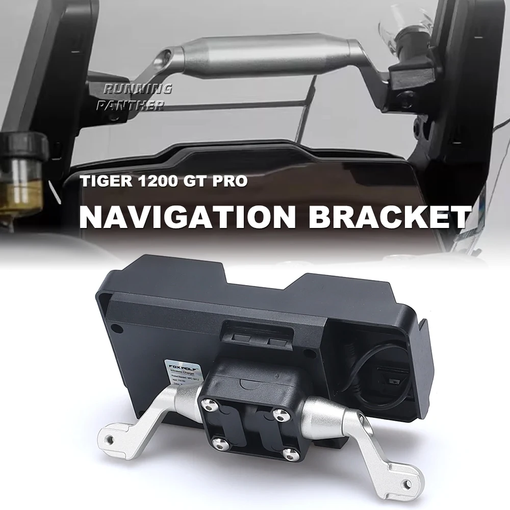 For TIGER1200 TIGER 1200 GT 1200GT Pro 2023- 12MM 22MM Motorcycle GPS Phone Holder USB Wireless Charger Navigation Bracket Mount