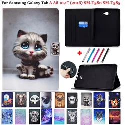 Coque dla Samsung Tab A 6 10.1 przypadku 2016 SM-T580 PU skóra stojak pokrywa dla Samsung Galaxy Tab A A6 10 1 Tablet pokrywa T585 T580