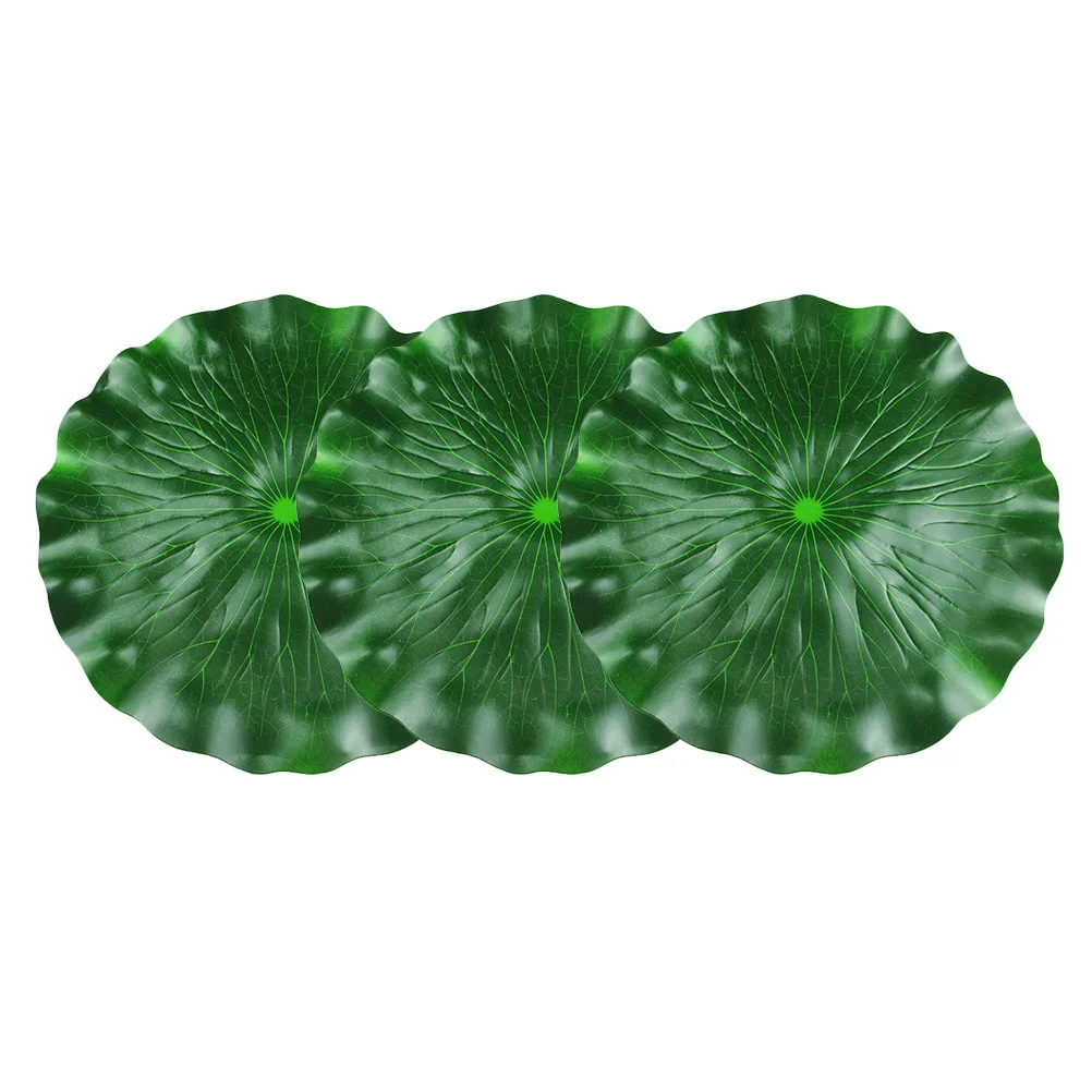 3pcs EVA Artificial Lotus Leaves Floating Decor for Fish Tank Pond Garden Fountain Simulation Leaf Pool nament