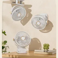 800mAh Rechargeable Camping Fan Portable Desktop Ceiling Clip On Air Circulator with LED Light Wireless Fan for Home Outdoor