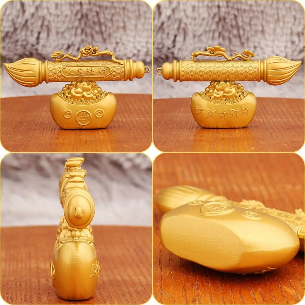 Ozdoba na biurko z materiału stopowego, element Yuanbao, rękodzieło dekoracyjne, duża ozdoba na długopis, wzór długopisu, styl chiński