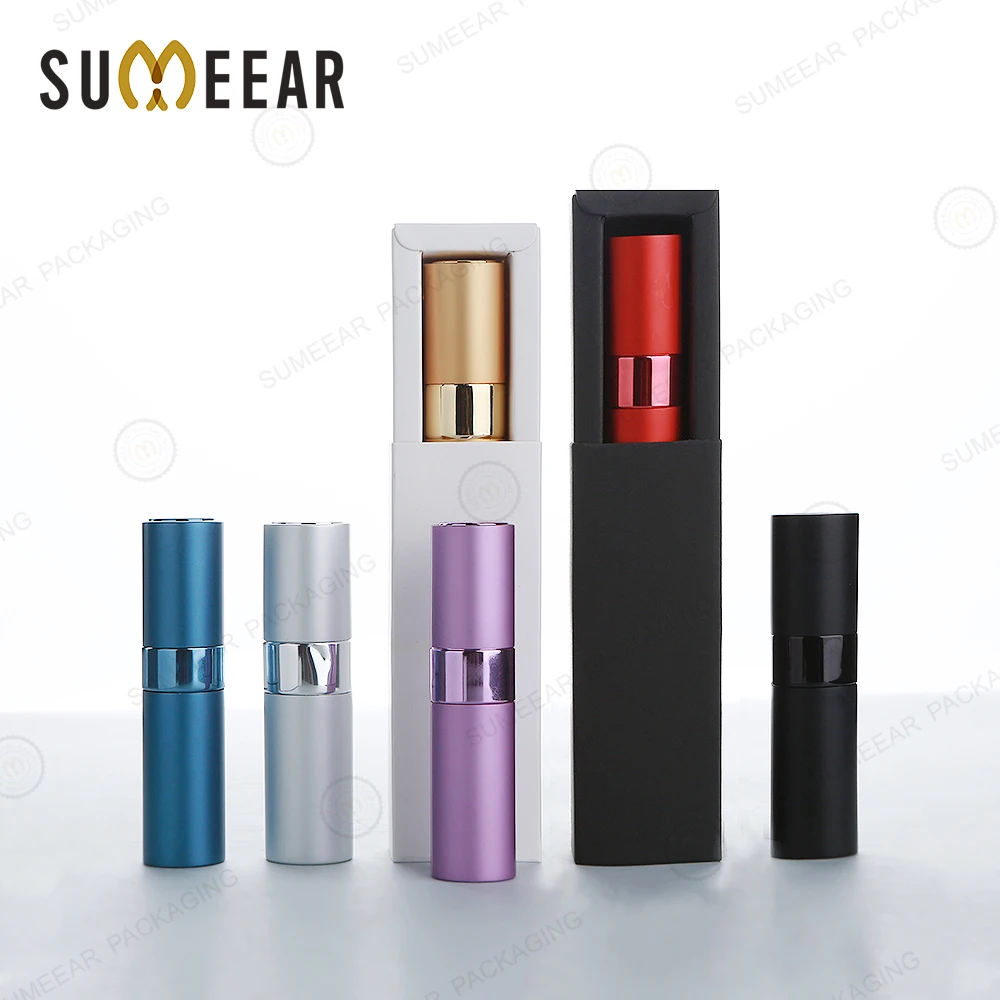 

20 шт., 8 мл, вращающиеся флаконы с распылителем для духов, алюминиевые распылители, флаконы для заправки образцов с изысканными бумажными коробками