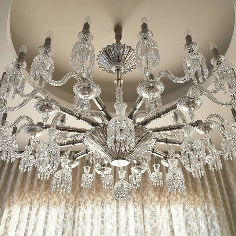 French Classic Light Luxury Design Indoor Wedding Hotel Bathroom Decoration Ceiling Hanging Lighting Crystal Led Pendant Lamp