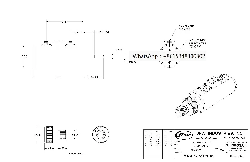 

50DR-055 DC-2GHz 0-30dB 1dB Stepping 2W Adjus-table Stepping Attenuator