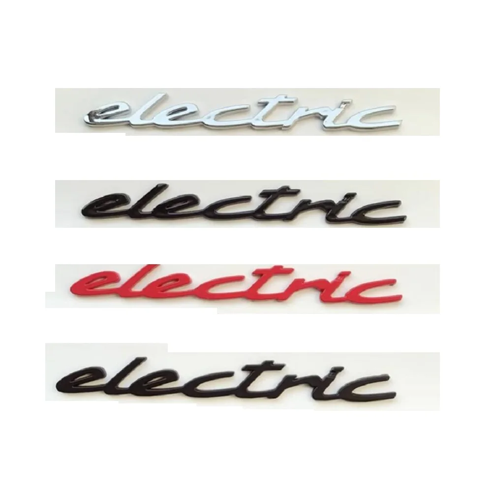 Danemark ges d\'emblèmes de garde-boue de coffre de voiture électrique, chrome, argent, noir, rouge, nouvelle énergie, lettres, attention ols