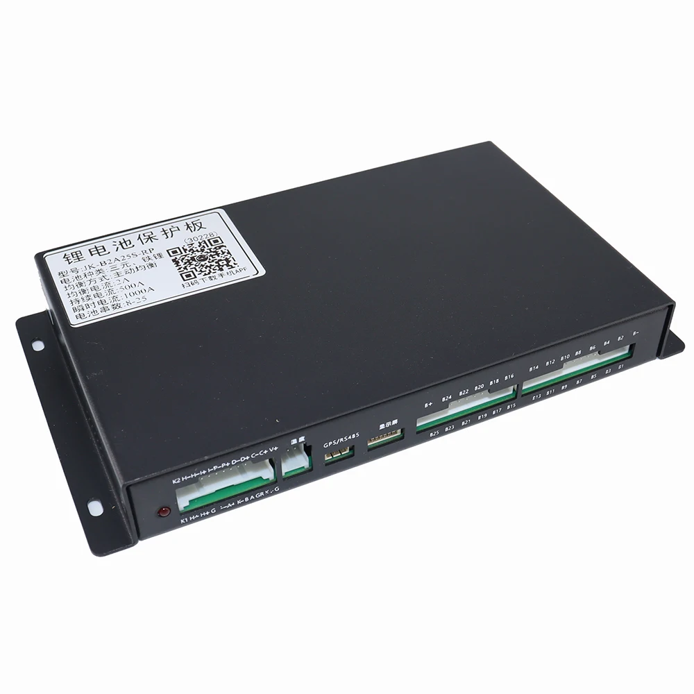 Jikong BMS 2A กระแสไฟฟ้าที่ใช้งานต่อเนื่อง500A 1000A 18650แบตเตอรี่อัจฉริยะ BMS 8S 10S 12S 13S 20S 24S 25S