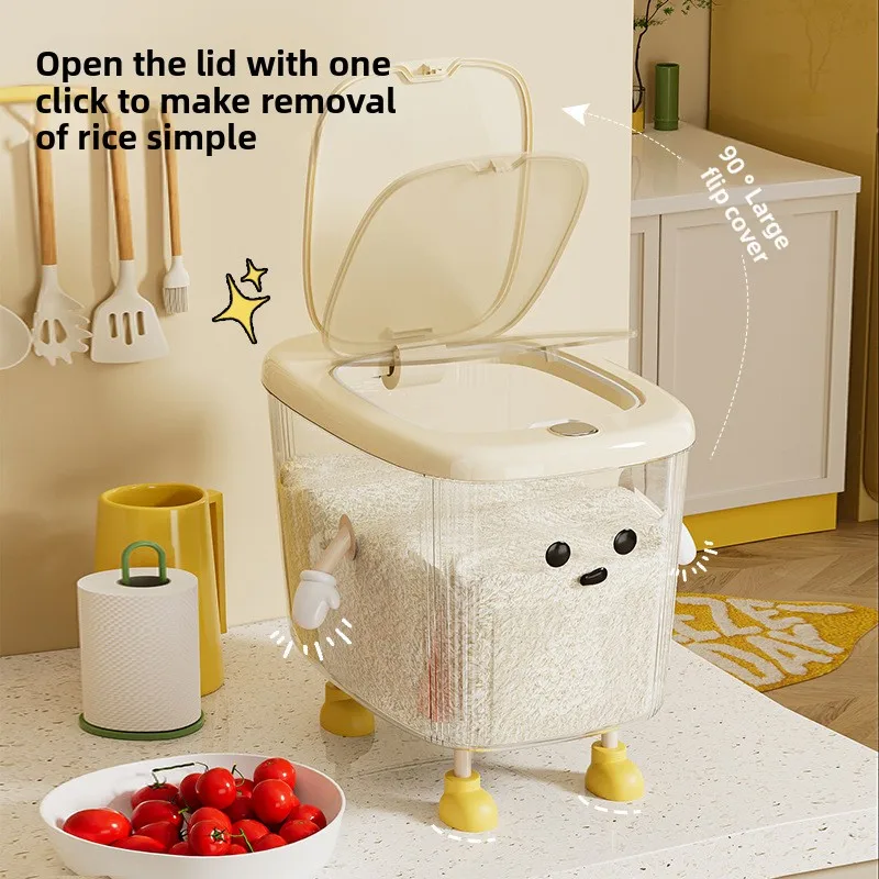 insect-proof moisture-proof pressing rice tank sealed large-capacity storage box interesting hand and foot rice storage box