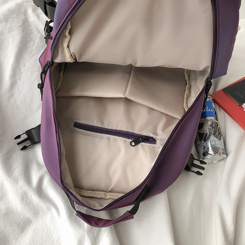 Fashion Women Backpack Reflective Nylon Waterproof Backpack Unisex School Bag Large Capacity Anti-Theft Backpack Female