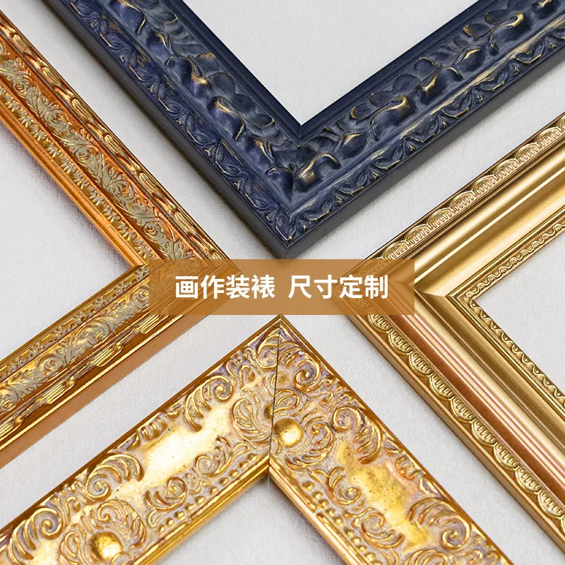 Customized Solid Wood Picture Frames French European Styles Photo Frames With Depth Gold Home Porta Retrato Home Decorations